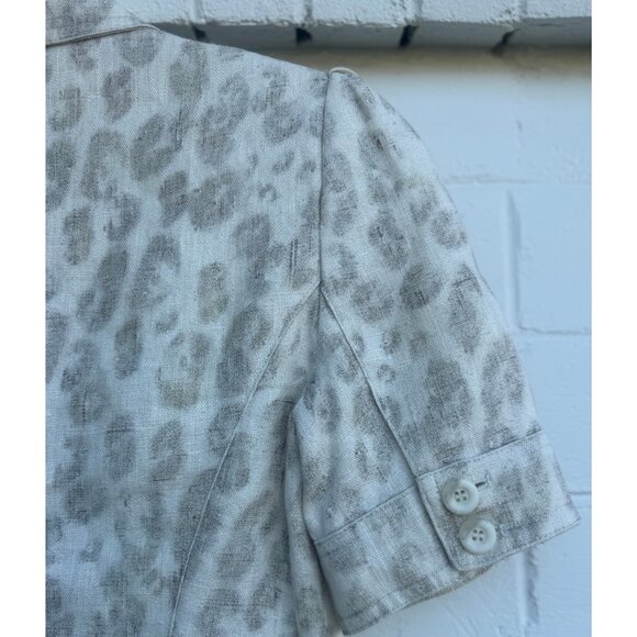 Vintage Alberto Makali Linen Animal Print Blazer - Picture 5 of 9